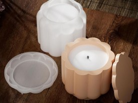 Molde silicona alhajero floral ondas con tapa 